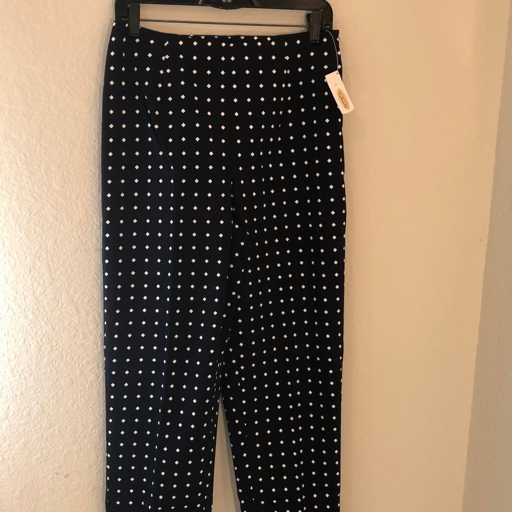 Talbot's sz 10 pant,  dark blue w/ white diamonds
